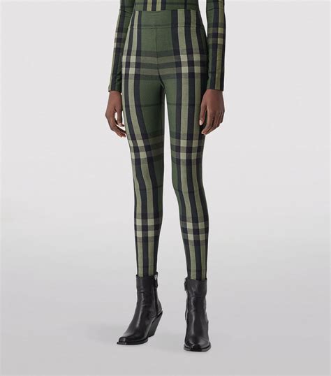 burberry womens leggings|check trim stretch jersey leggings.